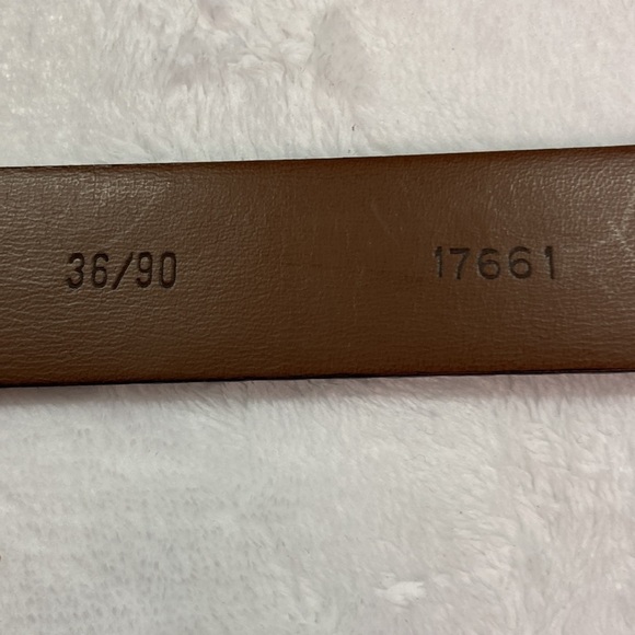Genuine Italian Leather Belt 36 Bronze-like Silver Buckle EUC main image 5